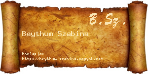 Beythum Szabina névjegykártya